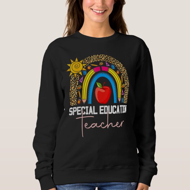 Special Education Teacher Sped Ed SPED Leopard Rai Sweatshirt (Front)
