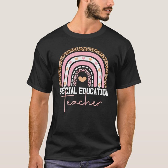 Special Education Teacher Sped Ed Sped Leopard Rai T-Shirt (Front)