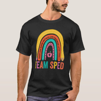 Special Education Teacher SPED Leopard Boho Rainbo T-Shirt