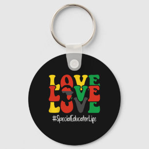 Special Educator Love Groovy Women Black History M Key Ring