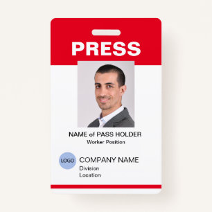 Special Event Guest Press Employee I.D. Badge ID Badge