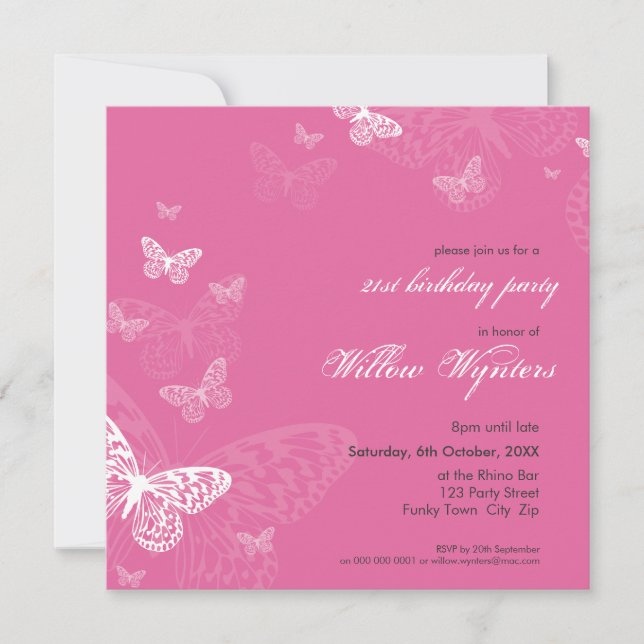 SPECIAL EVENT INVITES :: butterflies 2SQ (Front)