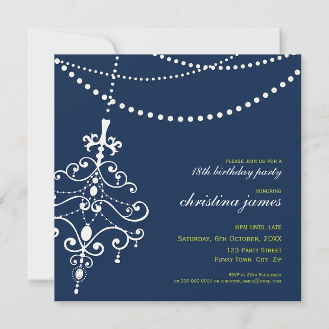 SPECIAL EVENT INVITES :: chandelier + lights 6SQ (Front)