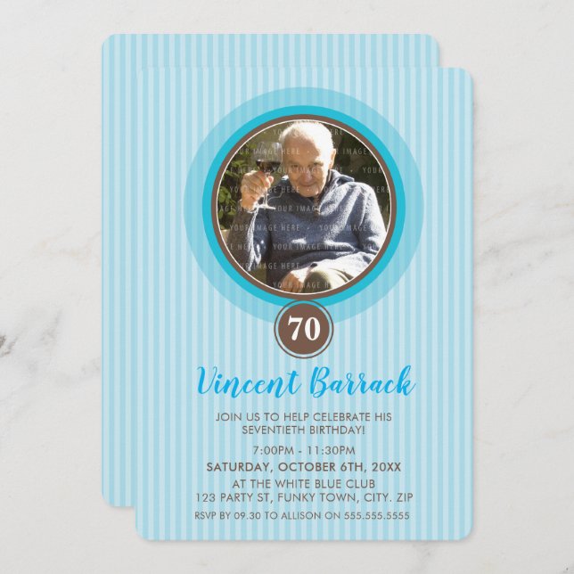 SPECIAL EVENT INVITES lovely photo spot blue (Front/Back)