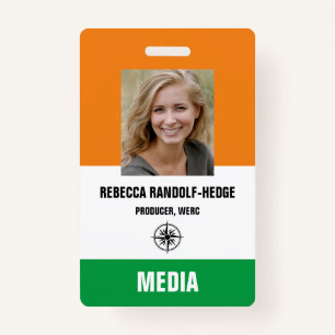 SPECIAL EVENT MEDIA PASS - Photo I.D. Badge ID Badge