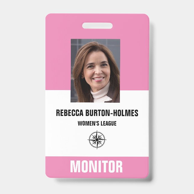 SPECIAL EVENT MONITOR PASS - Photo I.D. ID Badge (Front)