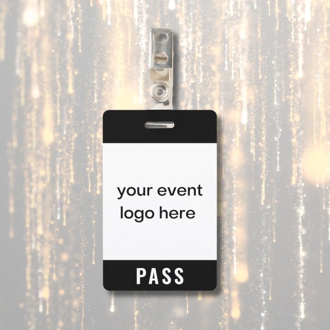 Special Event Pass Badge ID Badge (Pass badge for special event, festival or concert. Custom logo on front and name and date on back.)