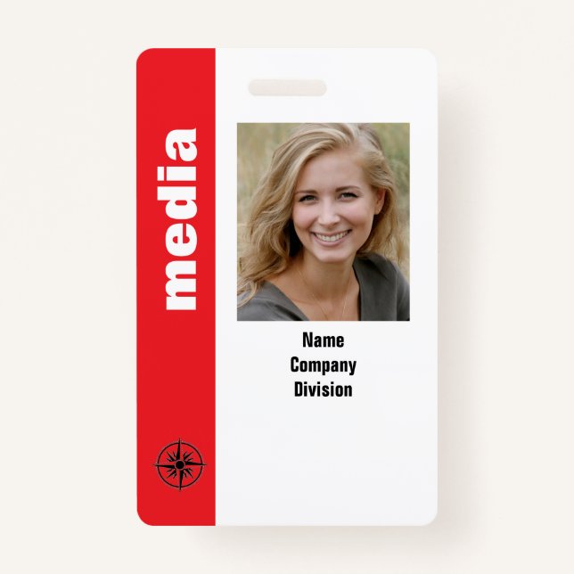 SPECIAL EVENT PRESS PASS and Photo I.D. ID Badge (Front)