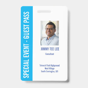Special Event Security Media Pass ID Badge