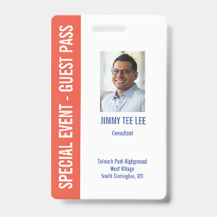 Special Event Security Photo Pass ID Badge