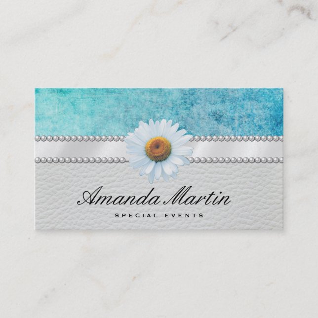 Special Events Classic Blue Grunge Business Card (Front)