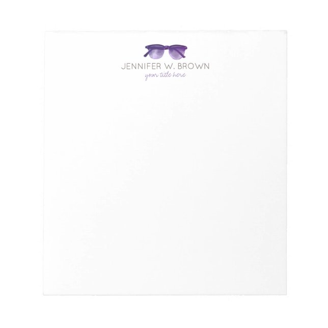 Special Eye Glasses Spectacles Notepad (Front)