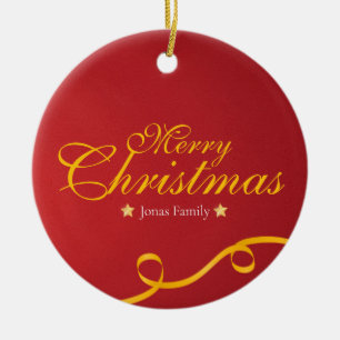 Special Family Christmas Circle Hanging Tag Ceramic Tree Decoration