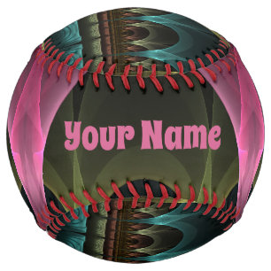 Special Fantasy Abstract Colourful Fractal Own Nam Softball
