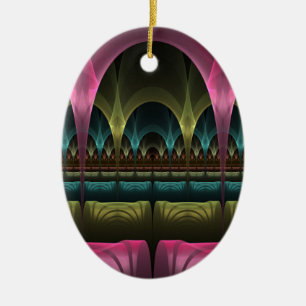 Special Fantasy Pattern Abstract Colourful Fractal Ceramic Tree Decoration