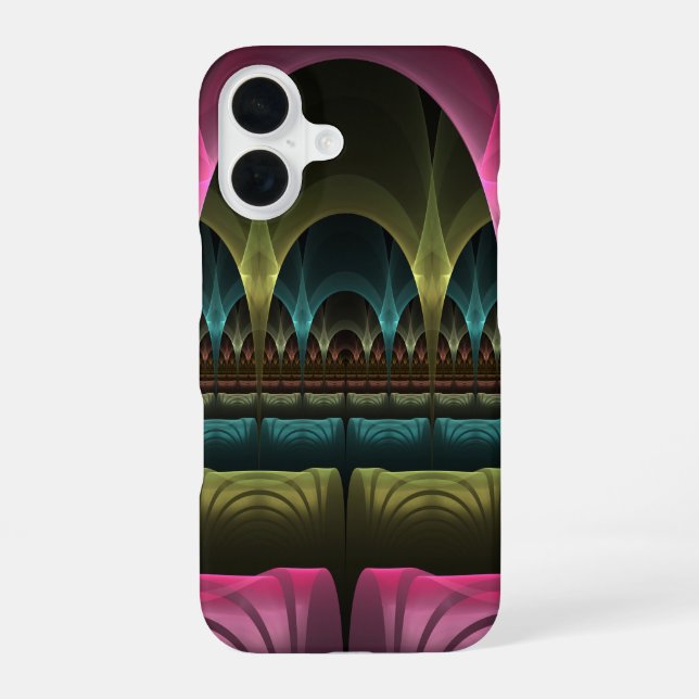 Special Fantasy Pattern Abstract Colourful Fractal iPhone 16 Case (Back)