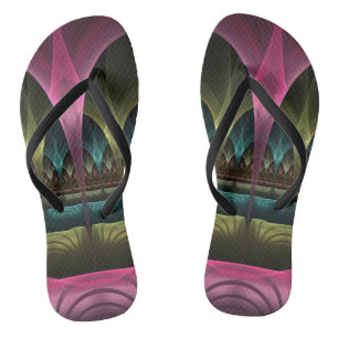Special Fantasy Pattern Abstract Colourful Fractal Jandals