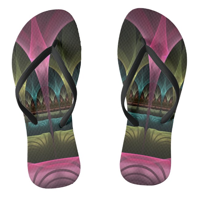Special Fantasy Pattern Abstract Colourful Fractal Jandals (Footbed)