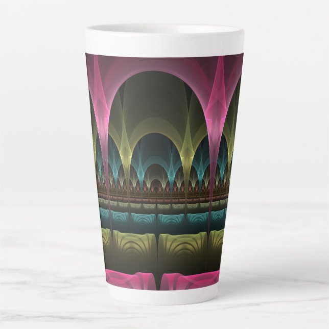 Special Fantasy Pattern Abstract Colourful Fractal Latte Mug (Front)