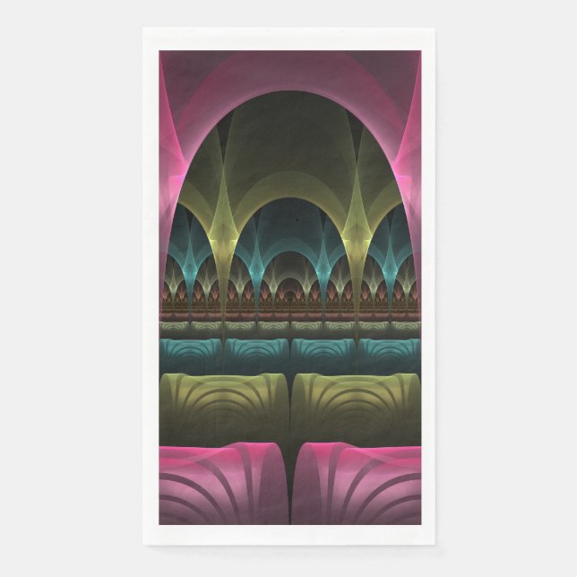 Special Fantasy Pattern Abstract Colourful Fractal Napkin (Front)