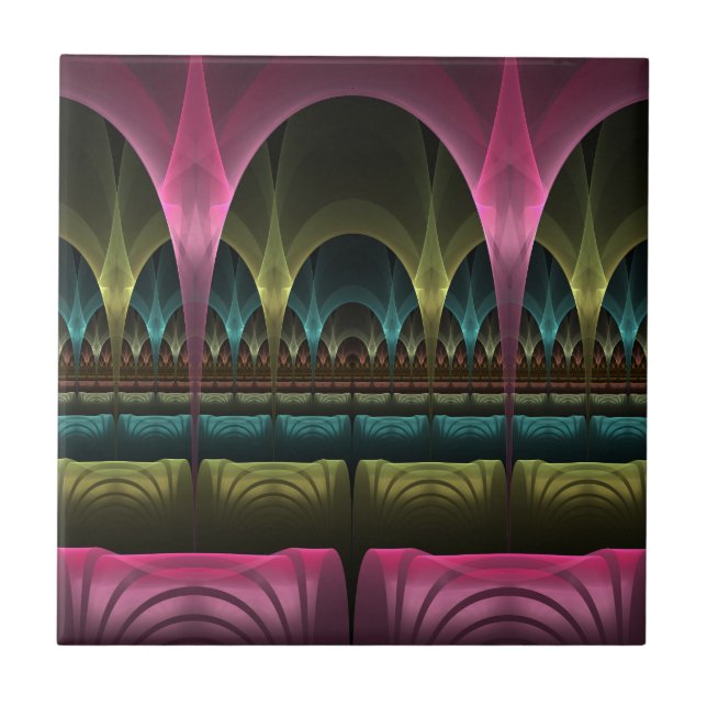 Special Fantasy Pattern Abstract Colourful Fractal Tile (Front)