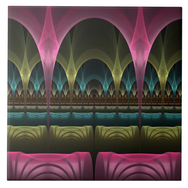 Special Fantasy Pattern Abstract Colourful Fractal Tile (Front)