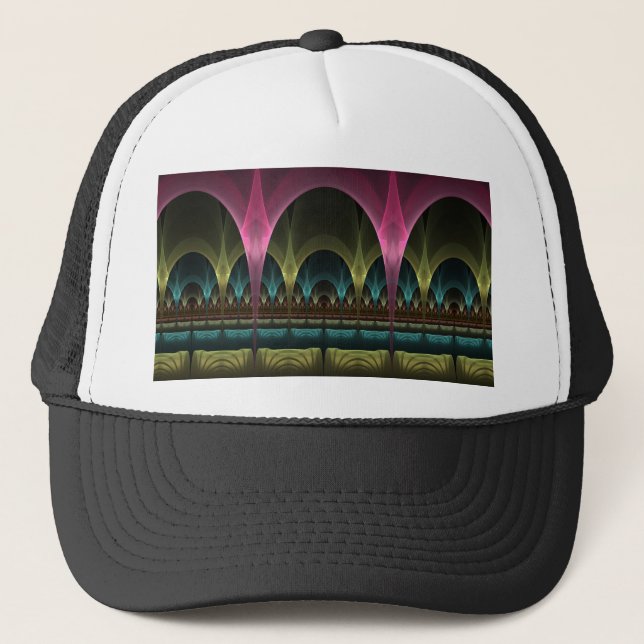 Special Fantasy Pattern Abstract Colourful Fractal Trucker Hat (Front)