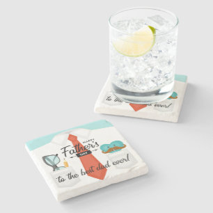 Special Fathers Day Greetings to the Best Dad Ever Stone Coaster