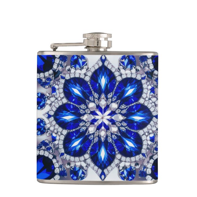 Special flask with Blue White Colours Design (Front)