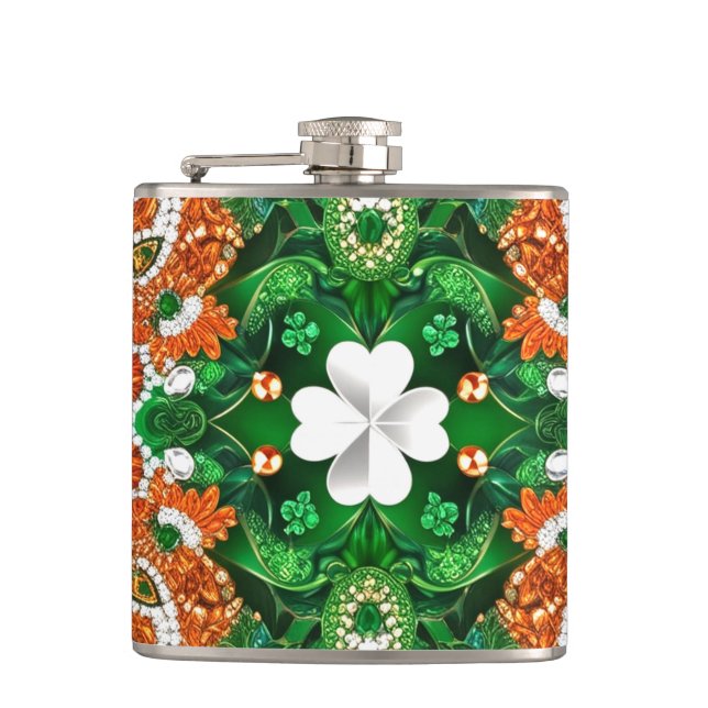 Special flask with Irish Colours Design (Front)