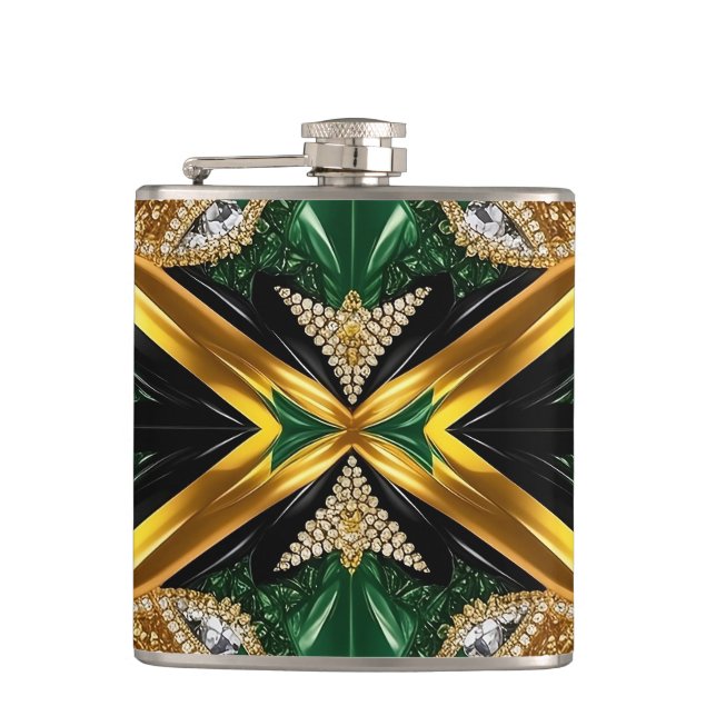 Special flask with Jamaican Colours Design (Front)