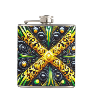 Special flask with Jamaican Colours Design