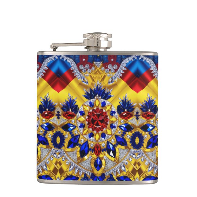 Special flask with Romanian Colours Design (Front)