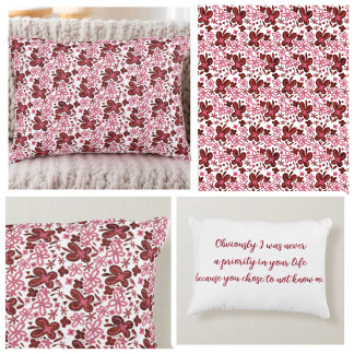 Special Floral Pattern with text Decorative Cushion