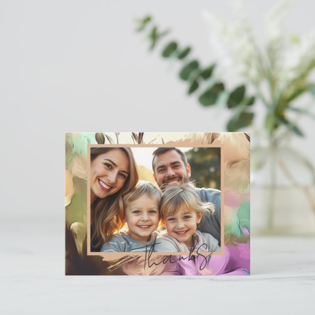 Special Floral Photo Thank You Card (Standing Front)