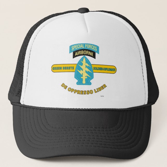 SPECIAL FORCES AIRBORNE "DE OPPRESSO LIBER" TRUCKER HAT (Front)