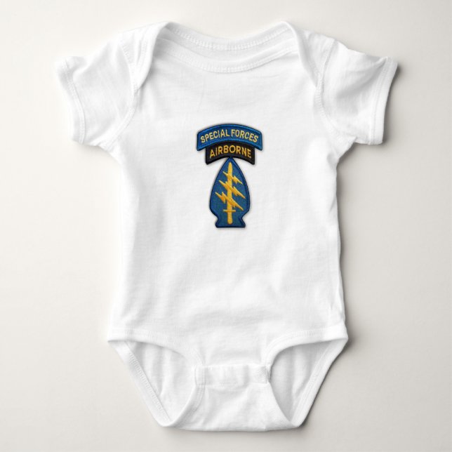 Special Forces Green Berets Patch T-Shirt Baby Bodysuit (Front)