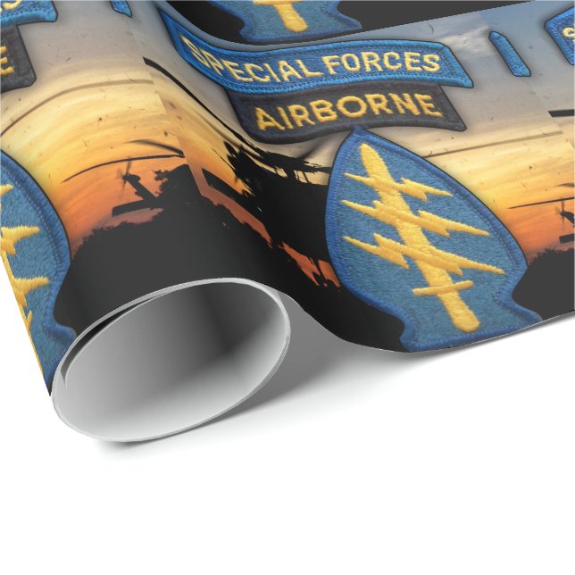 Special Forces Green Berets sf sfg sof patch Wrapping Paper (Roll Corner)