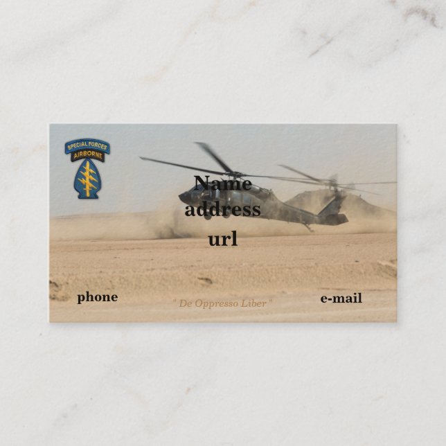Special Forces Green Berets SFG SF SOF vets patch Business Card (Front)