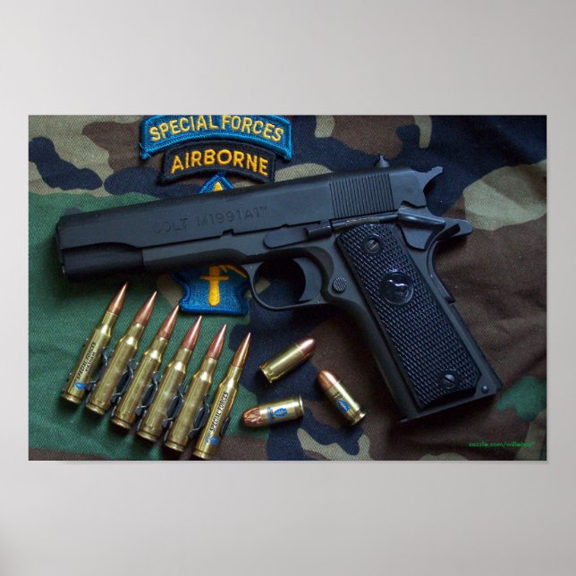 special forces green berets veterans patch Print (Front)