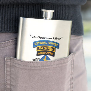 Special Forces Group Green Berets SFG SF LRRP Vets Hip Flask