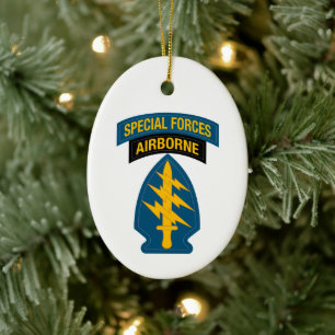 Special Forces insignia Airborne Tab Ceramic Tree Decoration