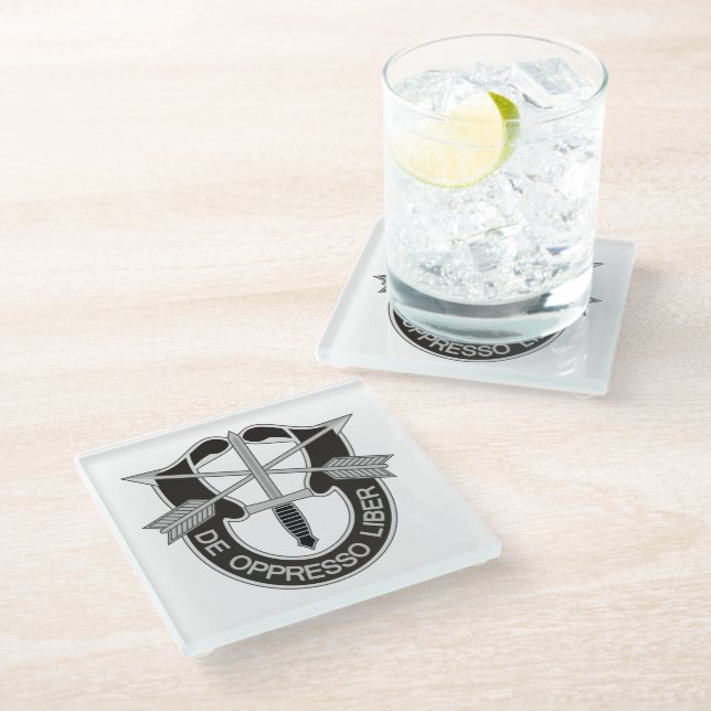 Special Forces SF De Oppresso Liber Glass Coaster (Angled)