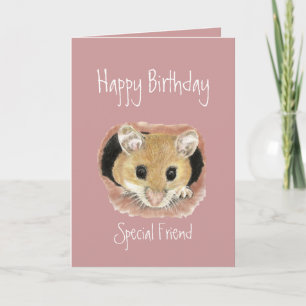Special Friend Birthday Cute Mouse Greeting Card