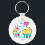 Special Friend Cupcake Message Button Key Ring<br><div class="desc">Friends are like sprinkles on the cupcake of life -- I first saw this message IN a cupcake store and fell in love with it -- because -- they do add the real meaning in life.  And those handsome cupcakes are courtesy of Freepik, com</div>