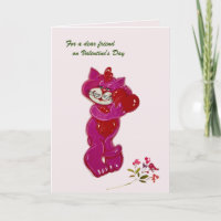 Special Friend Cute Cat with Heart Valentine's Day