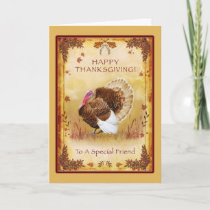 Special Friend Happy Thanksgiving Turkey Card