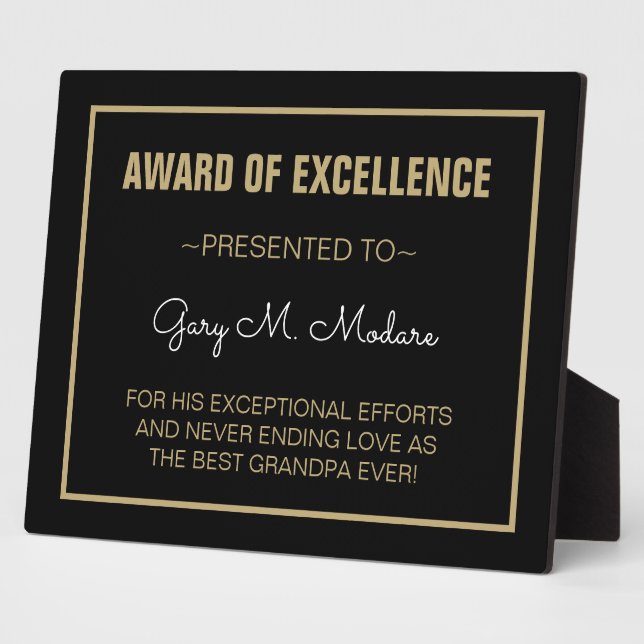 Special Gift! Best Grandpa plaque (Side)