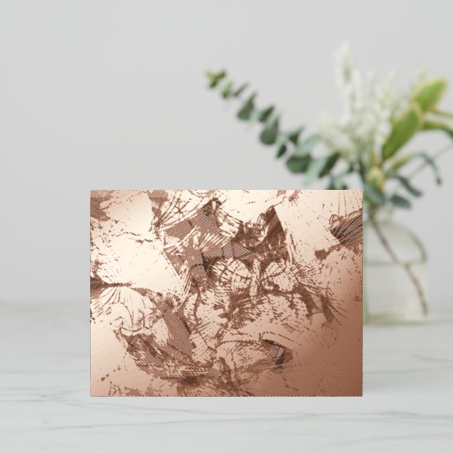 Special Gold Abstract Butterfly Pattern Foil Holiday Postcard (Standing Front)