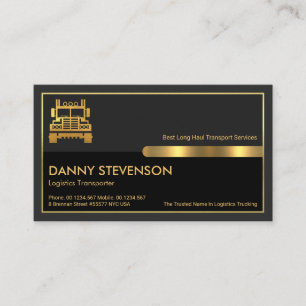 Special Gold Frame Dual Grey Layers Truck Driver Business Card